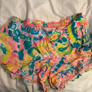 Lilly Pulitzer Pink and Blue Athletic Shorts Vibrant Style